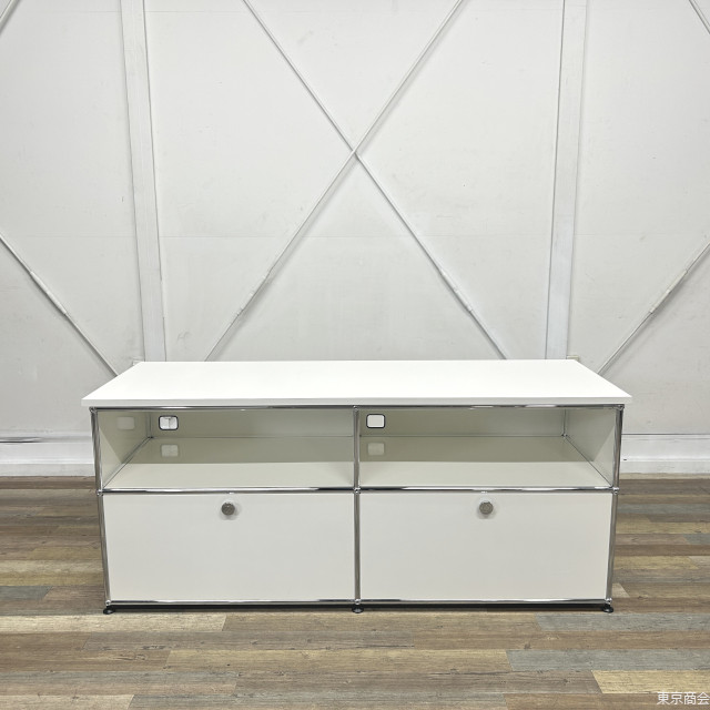 USM ハラー 1列 2段 デスク ワゴン キャビネット ピュアホワイト