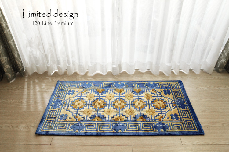 オールド 中国段通 シルク玄関 ラグ 横 123センチ 【公式通販】