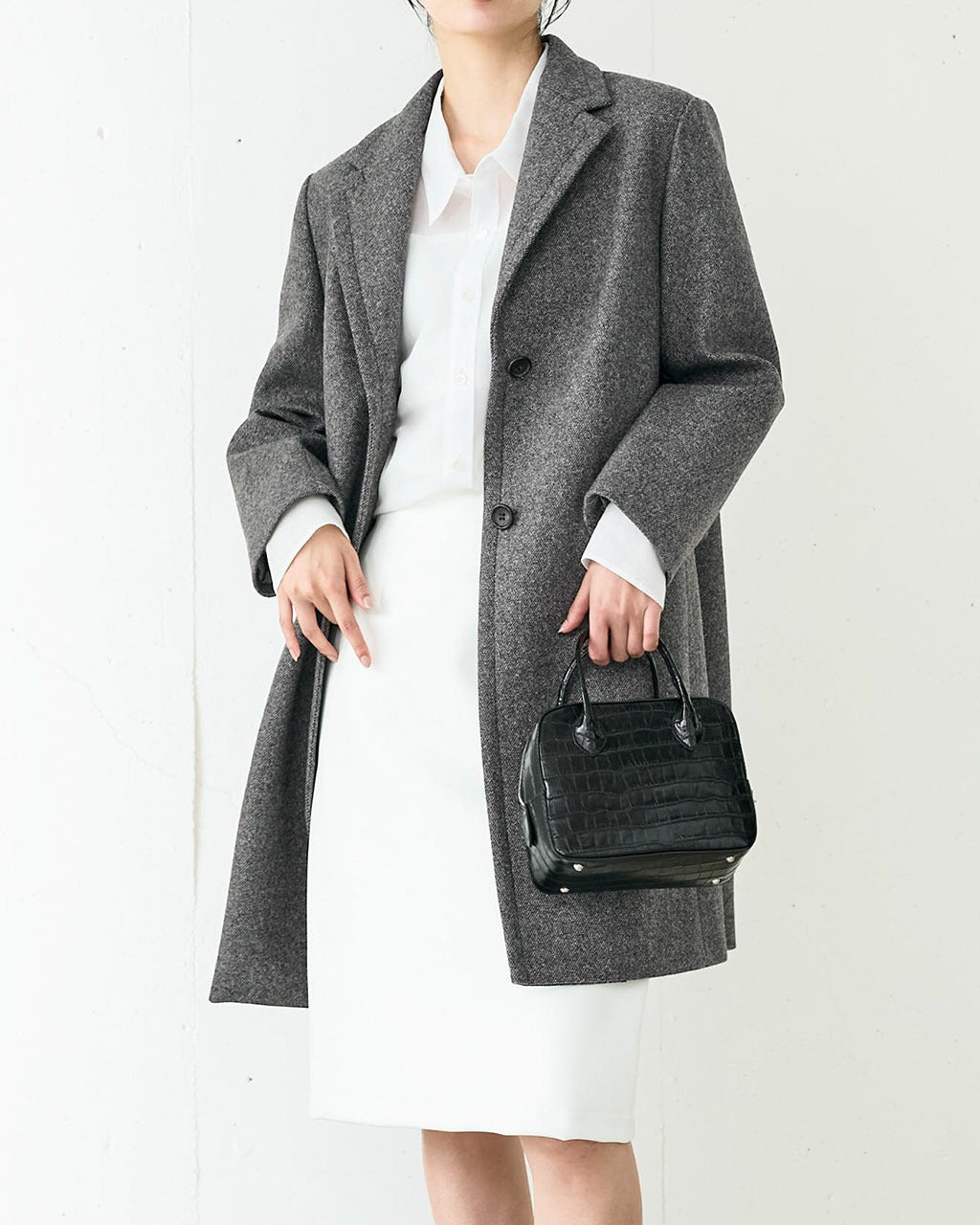 ボンディングツイード・チェスターコート/DoCLASSE