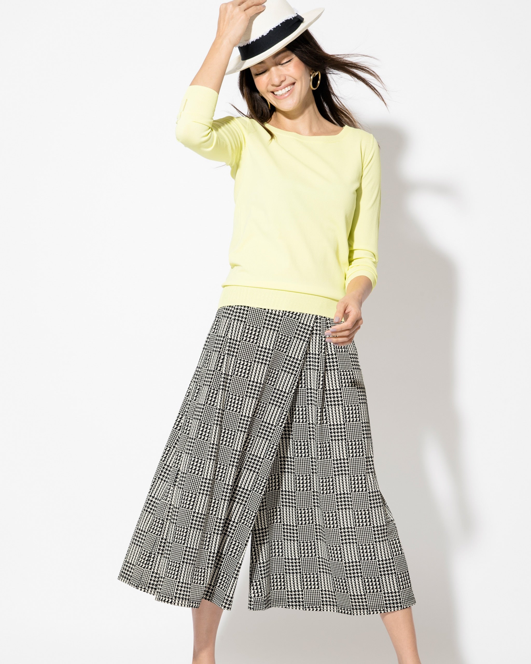 UVスラブ・ドレープガウチョパンツ/柄/DoCLASSE