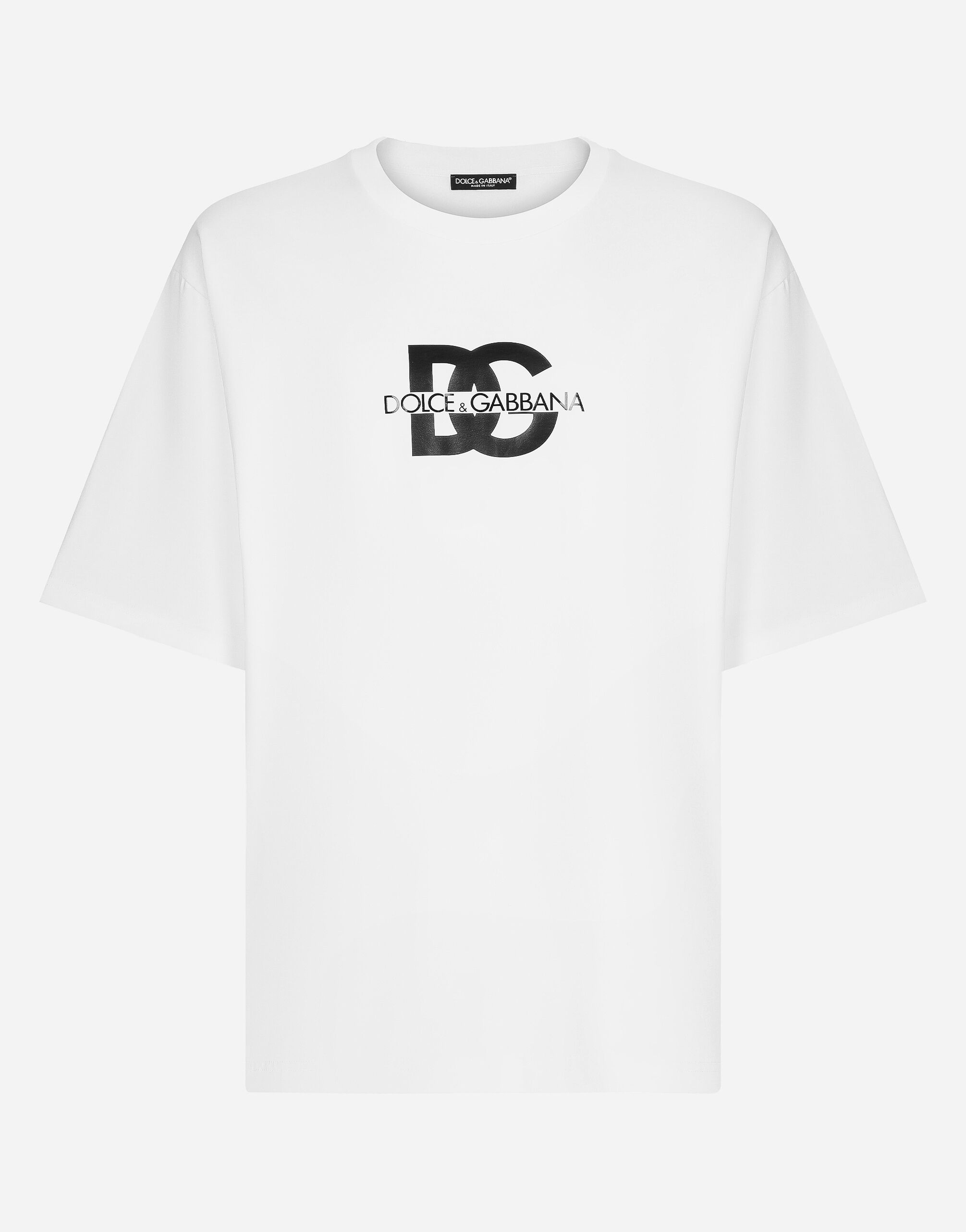 Short-sleeved T-shirt with DG logo print in White for Men