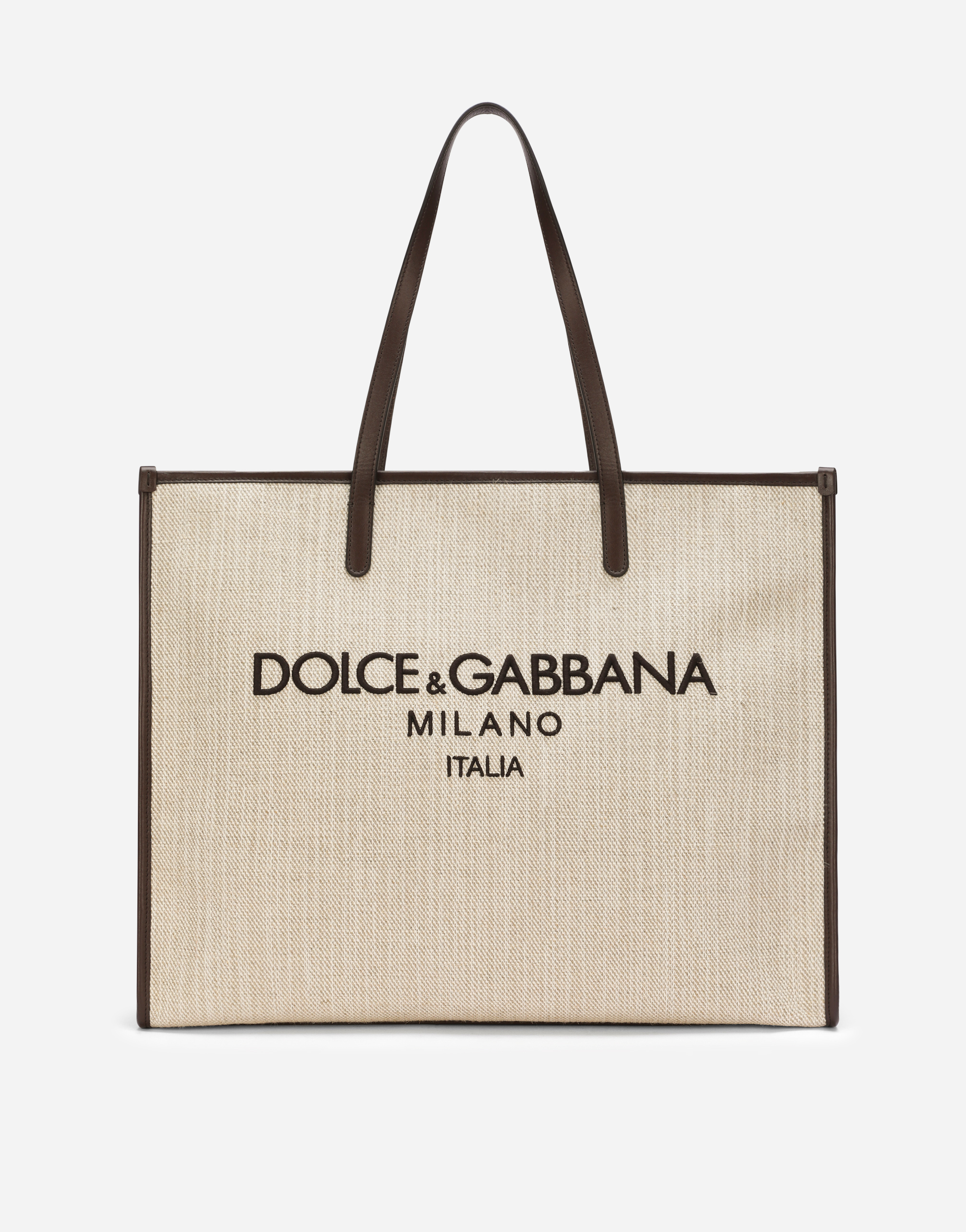 Large structured canvas shopper in Beige for Men | Dolce&Gabbana® US