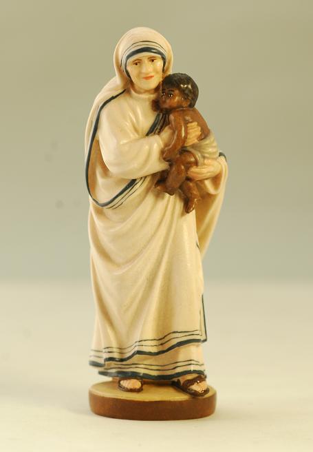 木彫り マザー・テレサ像 カラー 10cm - ドン・ボスコ社