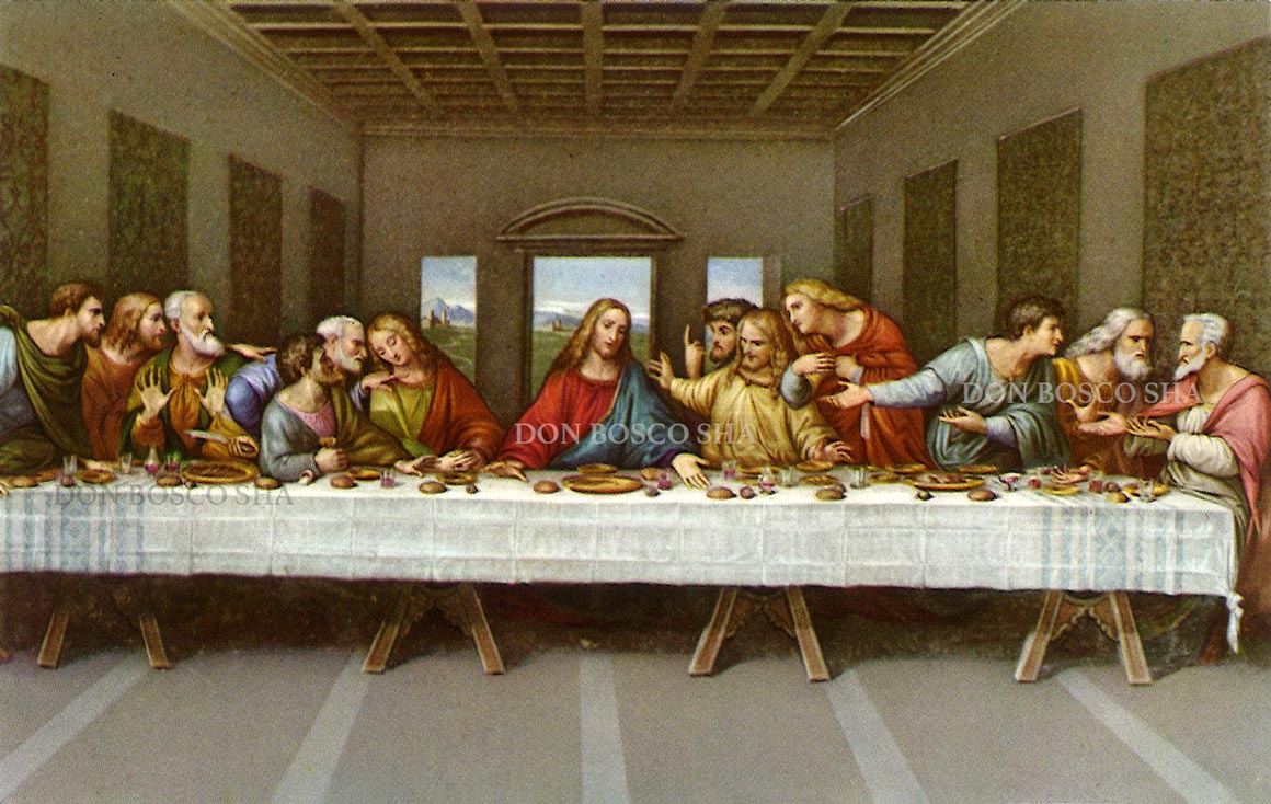 イタリア製 ご絵 最後の晩餐(※5枚セット) - ドン・ボスコ社