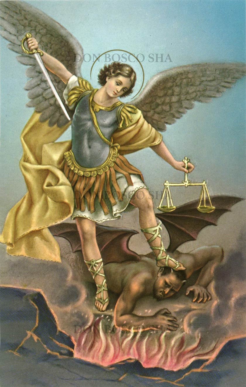 イタリア製 ご絵 大天使聖ミカエル(※5枚セット) - ドン・ボスコ社