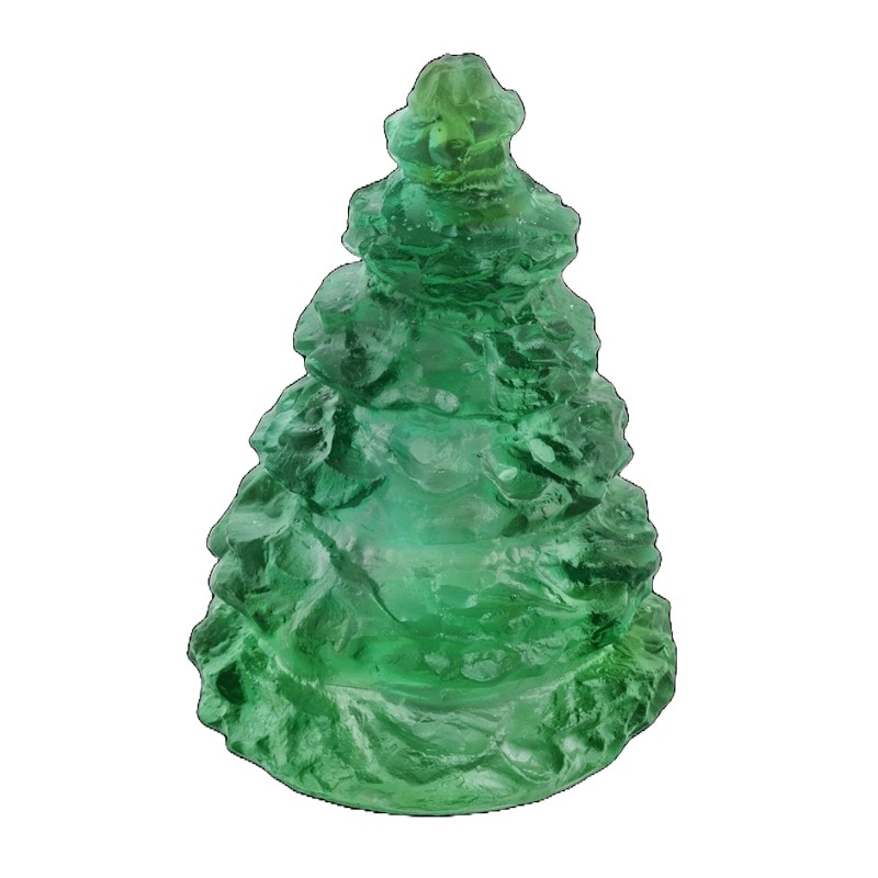 Daum ドーム グリーンの花 パートドべール ガラス クリスタル Daum