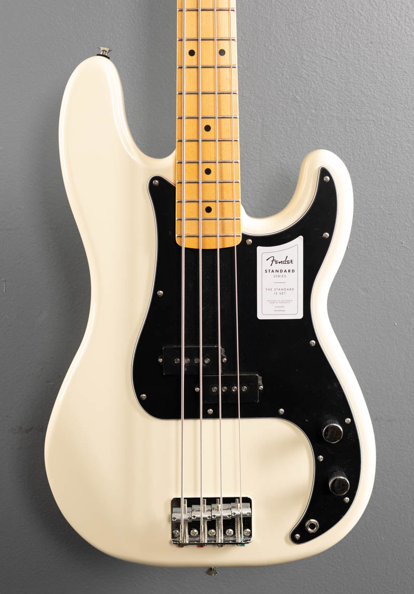 Standard Precision Bass - Olympic White w/Maple – Dave's Guitar Shop