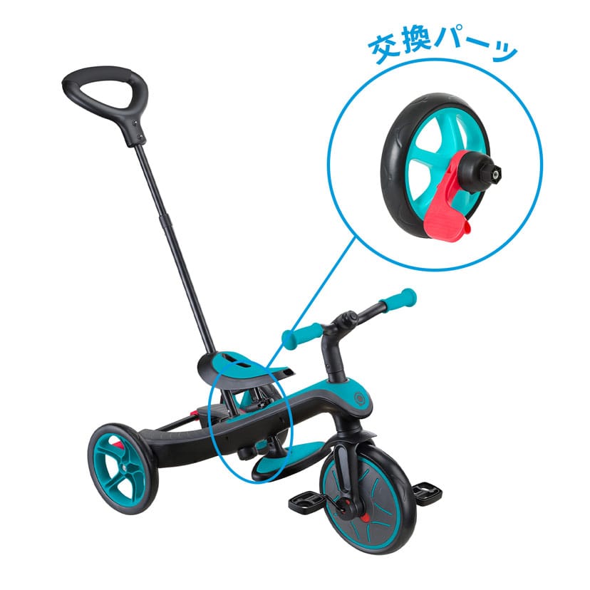 エクスプローラートライク3in1 & 4in1用 】後輪（左）/レッド(旧