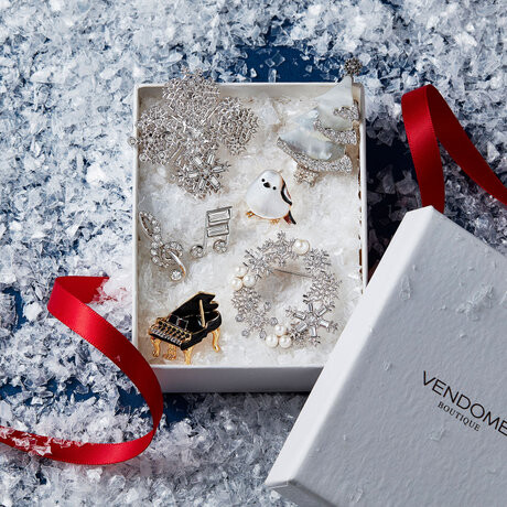 ☆美品！VENDOME BOUTIQUE ベアとツリーのピンブローチ クリスマス