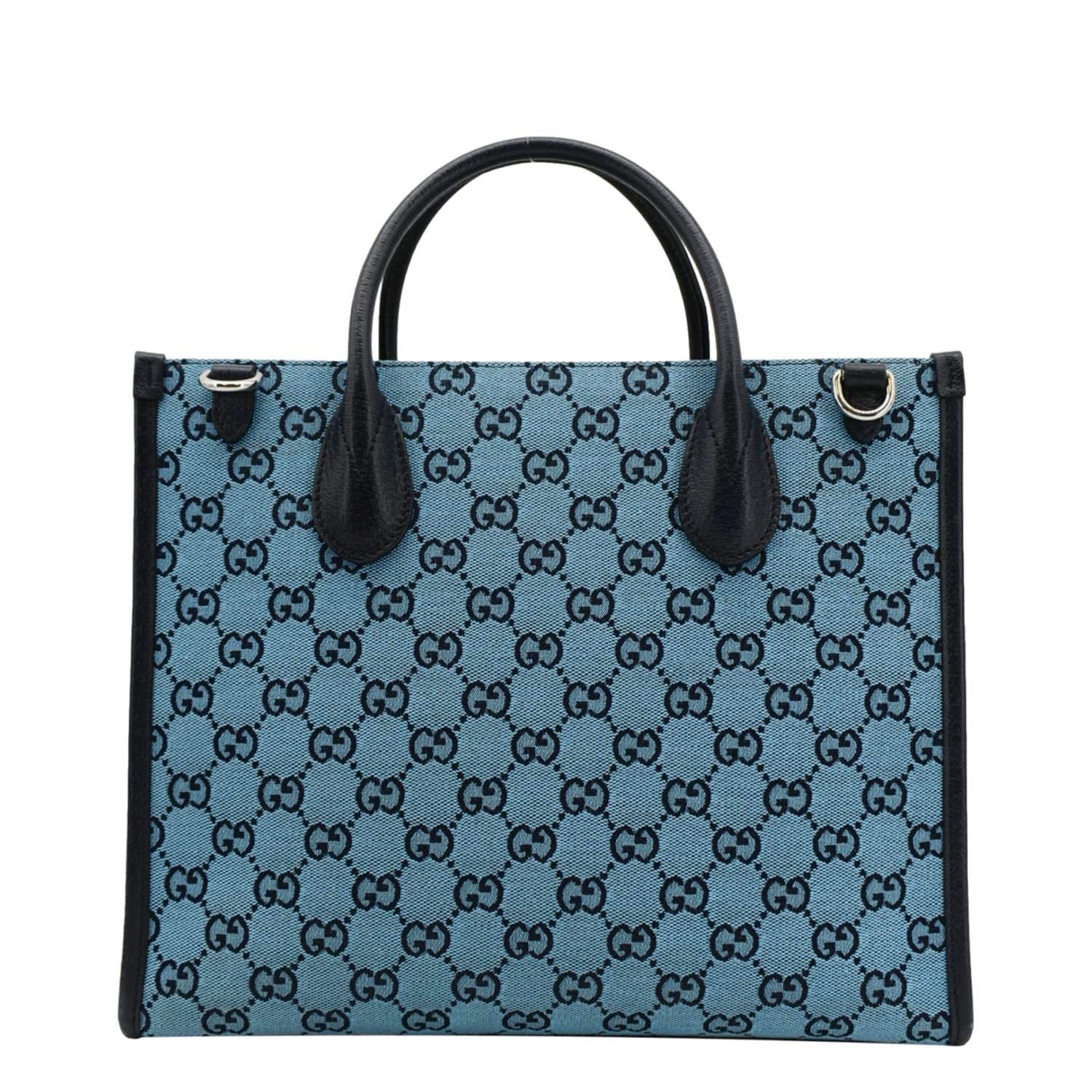 GUCCI Interlocking GG Supreme Canvas Blue Tote Bag