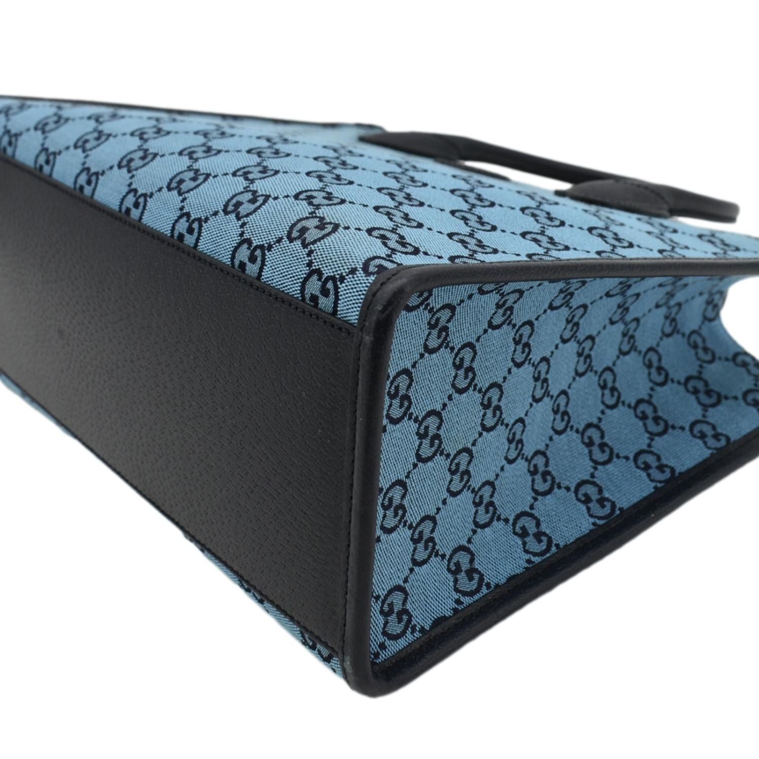 GUCCI Interlocking GG Supreme Canvas Blue Tote Bag