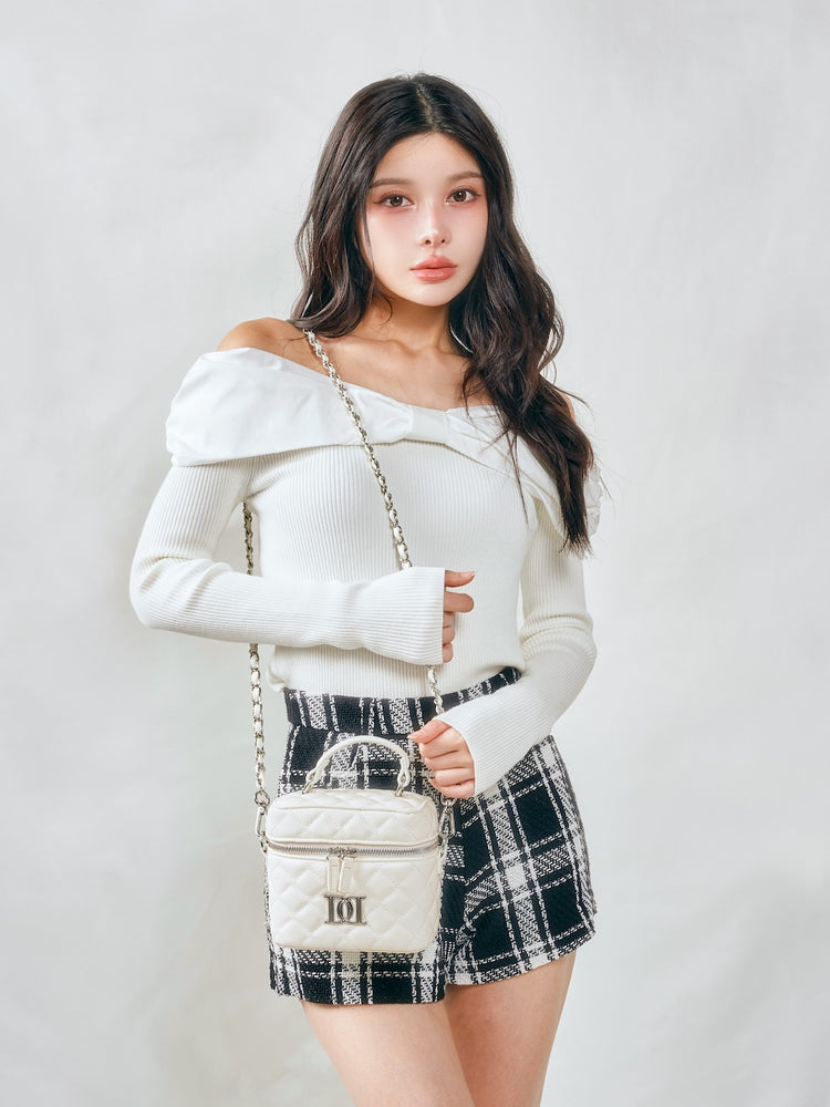 Darich キルティングスクエアミニバッグ ゴールドパーツ WHT Darich