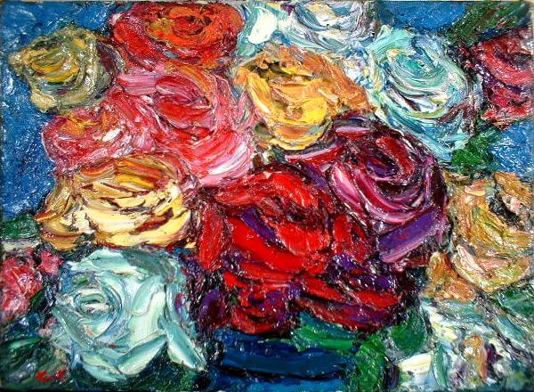 ウサギの油絵【兎伯爵】1点物の原画/作者サイン入り/F8号キャンバス