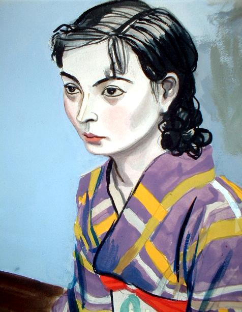 ☆中西利雄☆「婦人像」素描 デッサン画 大衣サイズ ☆中西利雄☆「婦人