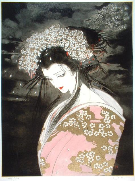 天野喜孝「桜姫」ミクスドメディア直筆サイン・エディション・作品証明