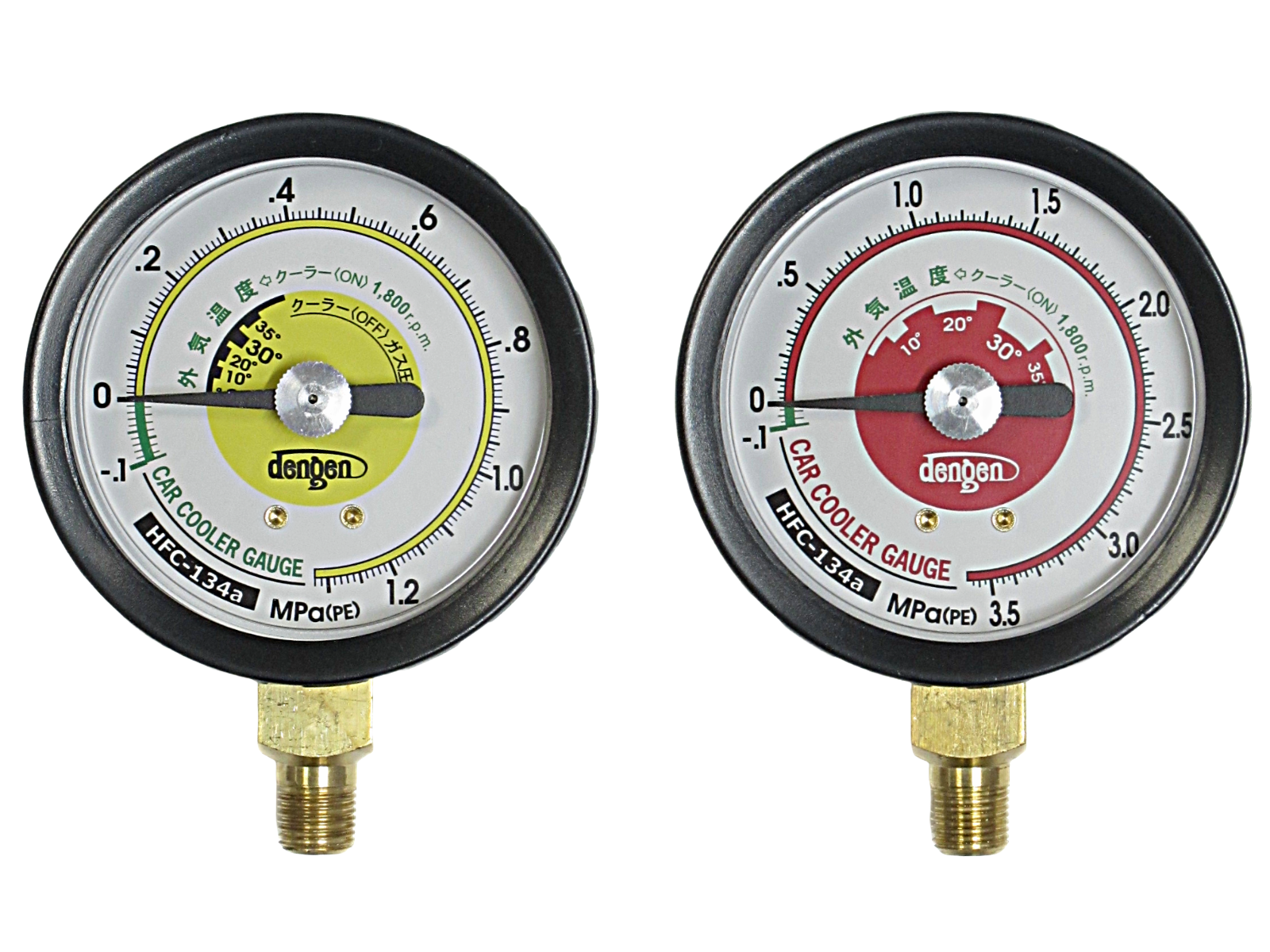 R-134a/PAG専用 マニホールド用ゲージ (低圧)(高圧） | デンゲン株式会社
