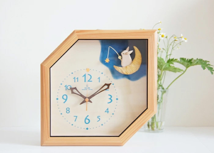 キコリ・デザイン研究所 魚を釣るネコの時計 振り子時計 木の時計 キコリ