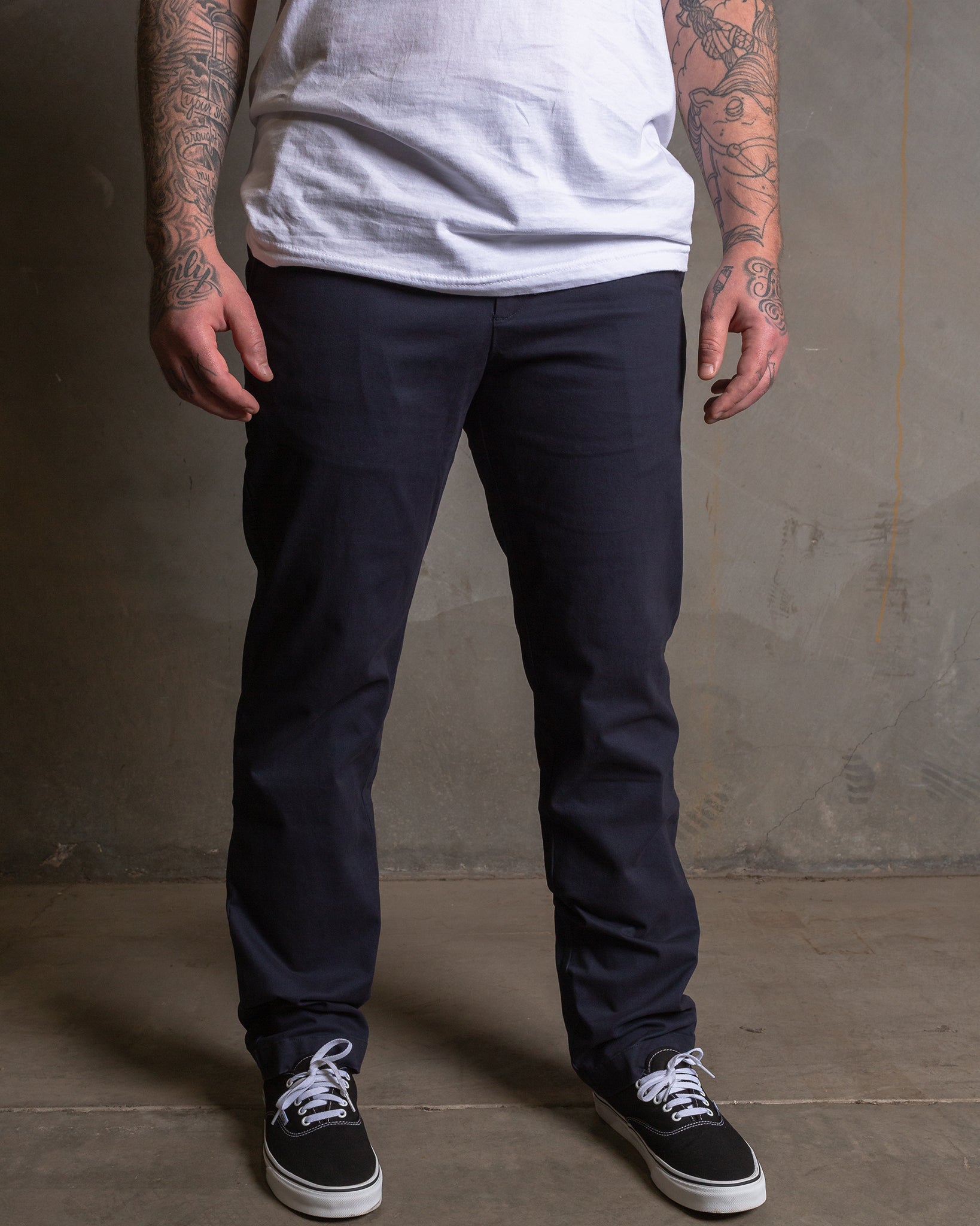 Dixxon Navy Chino Pants: Shop Slim Straight Fit - 2026