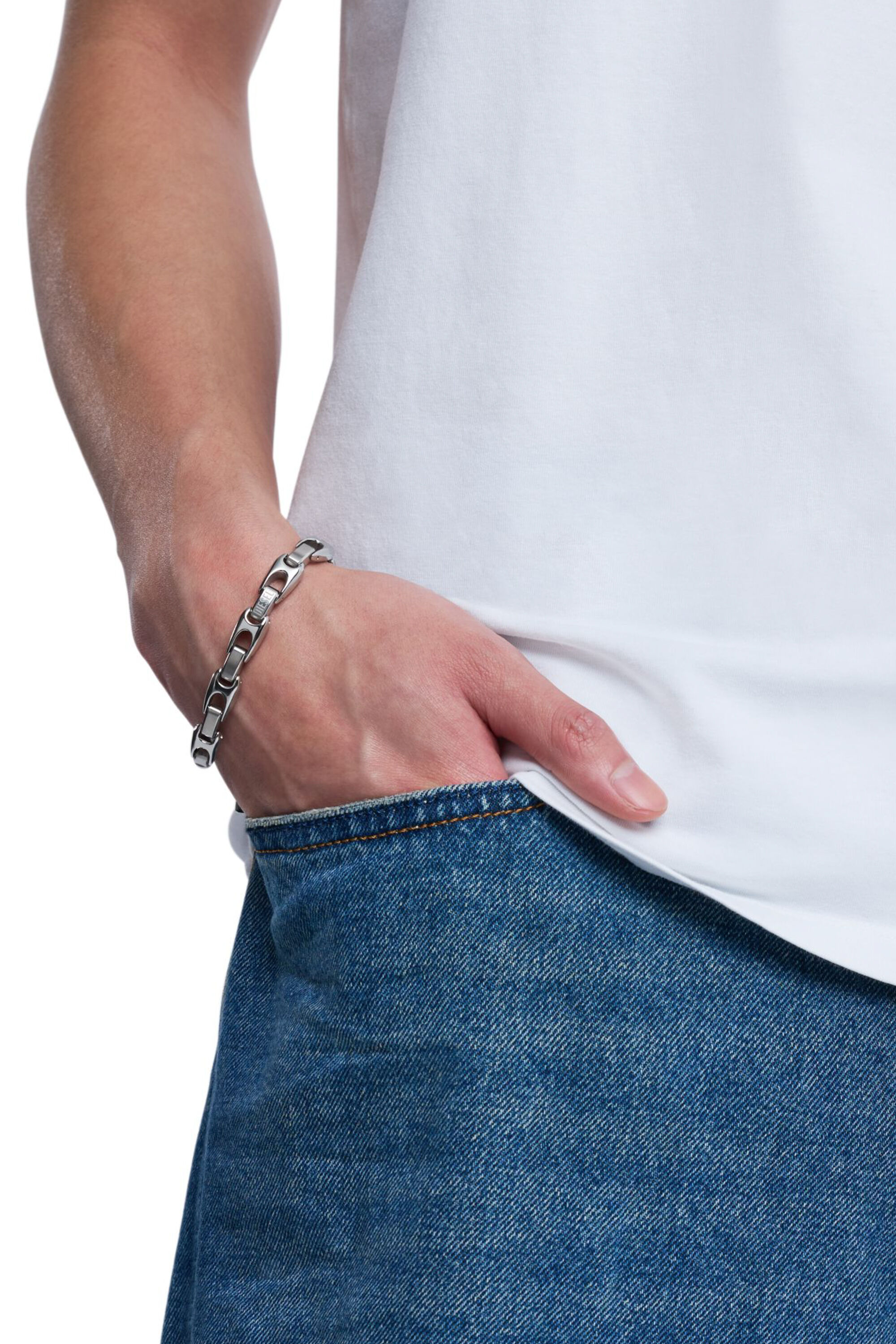 DX1633040 JEWELLERY Stainless steel chain bracelet｜シルバー