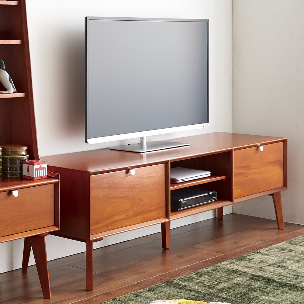 テレビ台 幅150高さ46cm 【北欧ヴィンテージ風Vカットデザインシリーズ