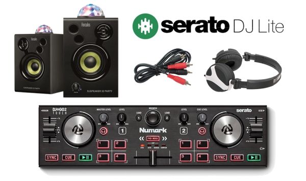 Numark DJ2GO2 Touch, Active Party Speakers With Lightshow & Headphones