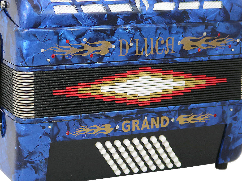 D'Luca Grand Piano Accordion 3 Switches 30 Keys 48 Bass with Case