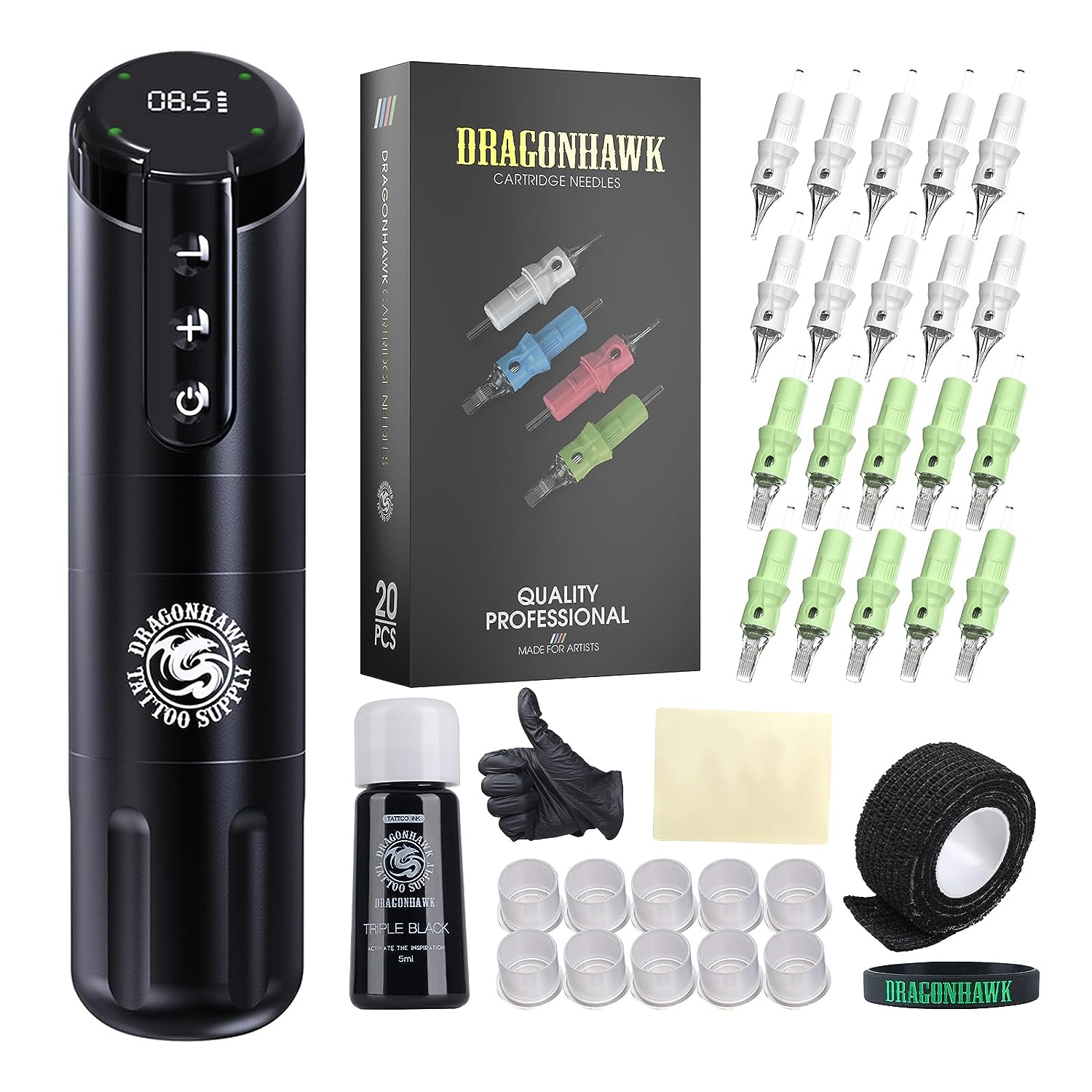 Dragonhawk X2 Wireless Tattoo Pen Machine Kit – DRAGONHAWK