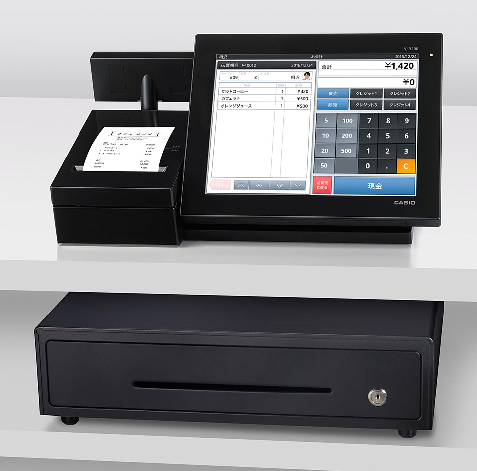 白 設定無料 CASIO V-R200 レジスター 10.4型 250623 設定無料 CASIO V