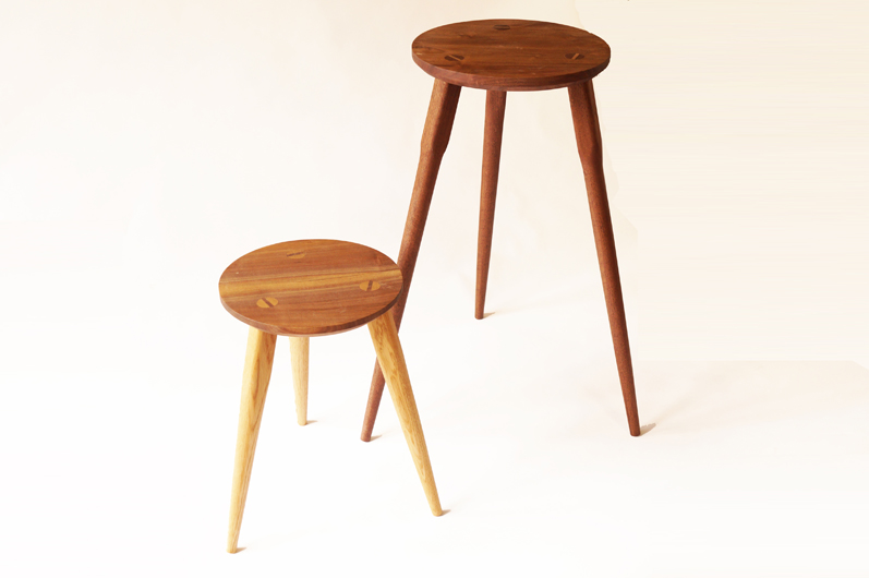 3本脚のスツール】(芦屋市在住 Iさん女性の木工作品) | アルブル木工教室