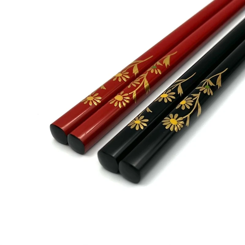 送料無料】輪島塗 蒔絵箸 菊 夫婦箸セット【桐箱入】 - お買い物｜日本