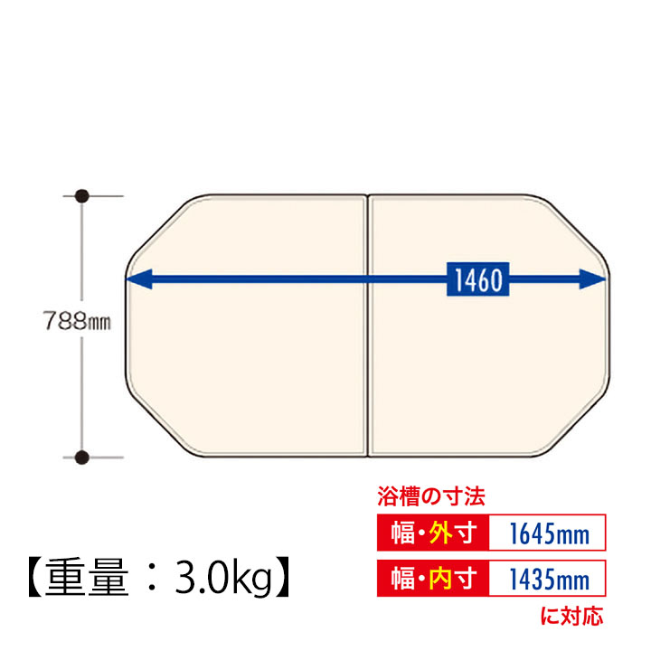 プラウドバス専用】1350 全身浴浴槽用断熱組ふた 2分割 通販 - ハーモ