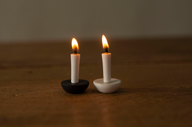 和ろうそく 米ぬかろうそく まめ / 燭台