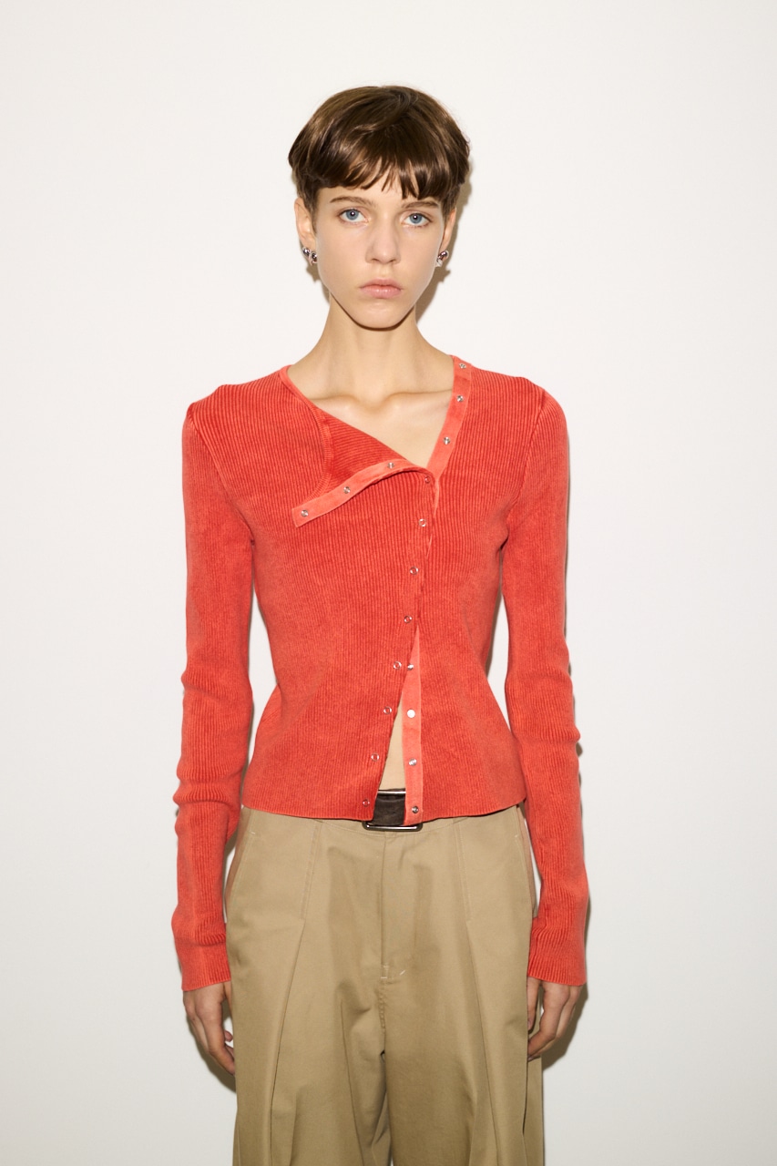 THROW by SLY | 【THROW】SLANT BUTTON HG RIB トップス (ニット