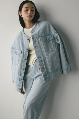 STYLEMIXER | ノーカラーデニムジャケット (デニムジャケット ) |SHEL
