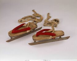 戦前 木製氷上下駄 スケート 民俗資料 古民具 博物館級 戦前 木製氷上下駄