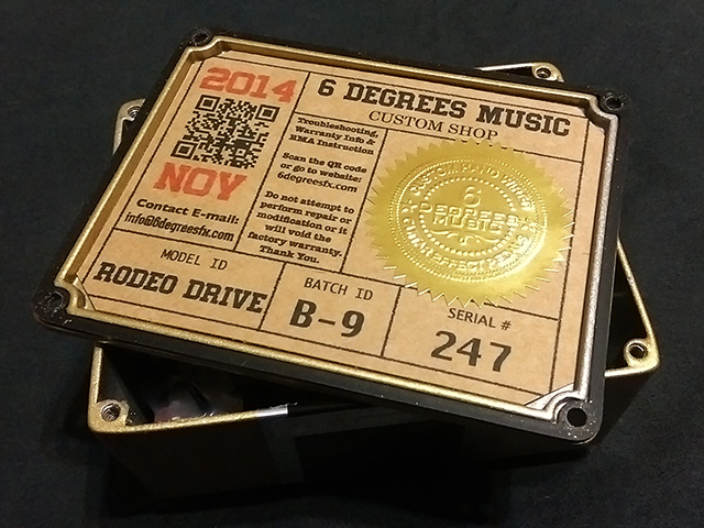 ブルースブレイカー系エフェクター「6 Degrees FX Rodeo Drive