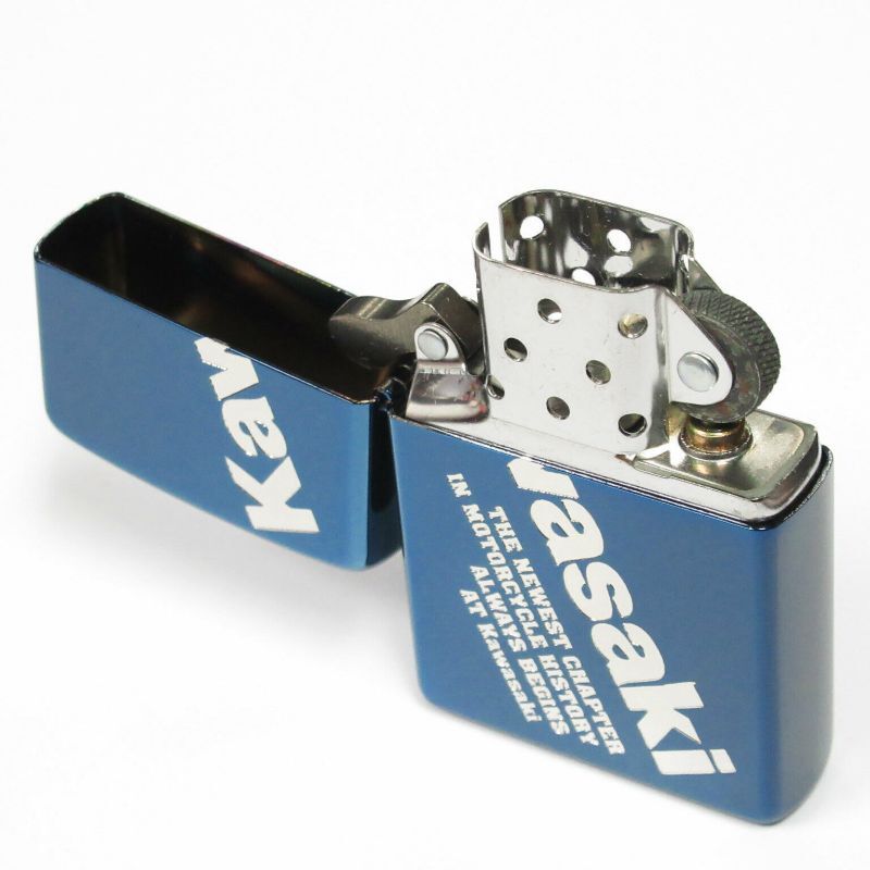 Zippo Kawasaki Japanese Motorcycle Ninja Blue Titanium Coating