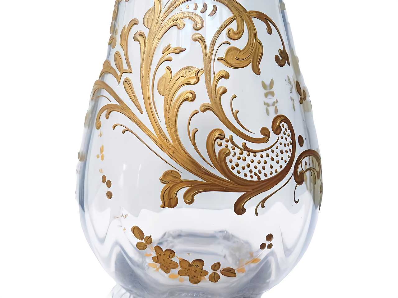 優美 オールドバカラ 金彩フラワーベース - 薔薇と天使のアンティーク