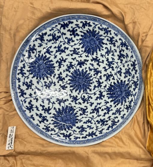 中国清時代 大清乾隆年製 青花 中皿 直径13.5㎝ 東T7-0601① 中国清