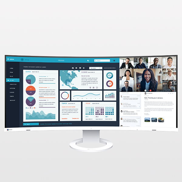 ジャンク】画面不良 EIZO Flex Scan EV3895 ジャンク 画面割れ 通電