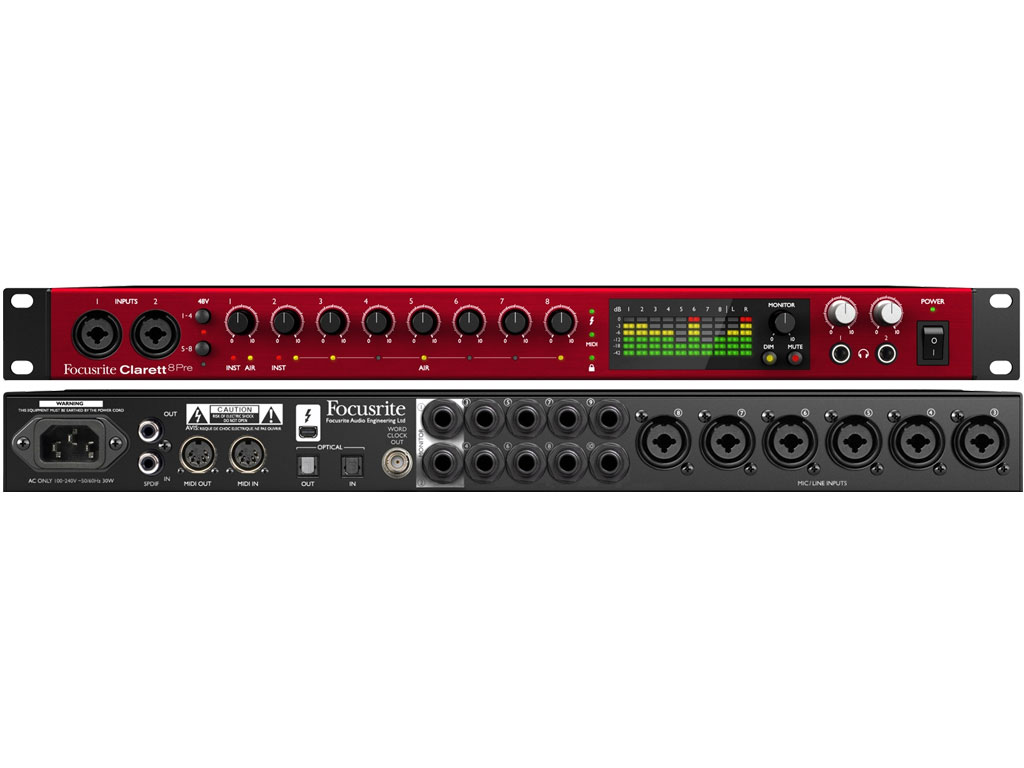 Focusrite Clarett 8Pre Thunderbolt Audio Interface - Elevated Audio