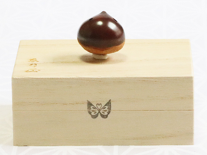 根付 「栗」 江戸期 江戸期 江戸時代 根付 時代物根付2種箱付き 根付(