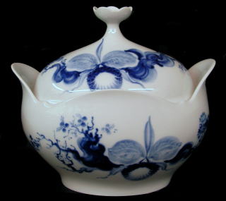 珍品☆美品【MEISSEN】ブルーオーキッド スープチューリン（大