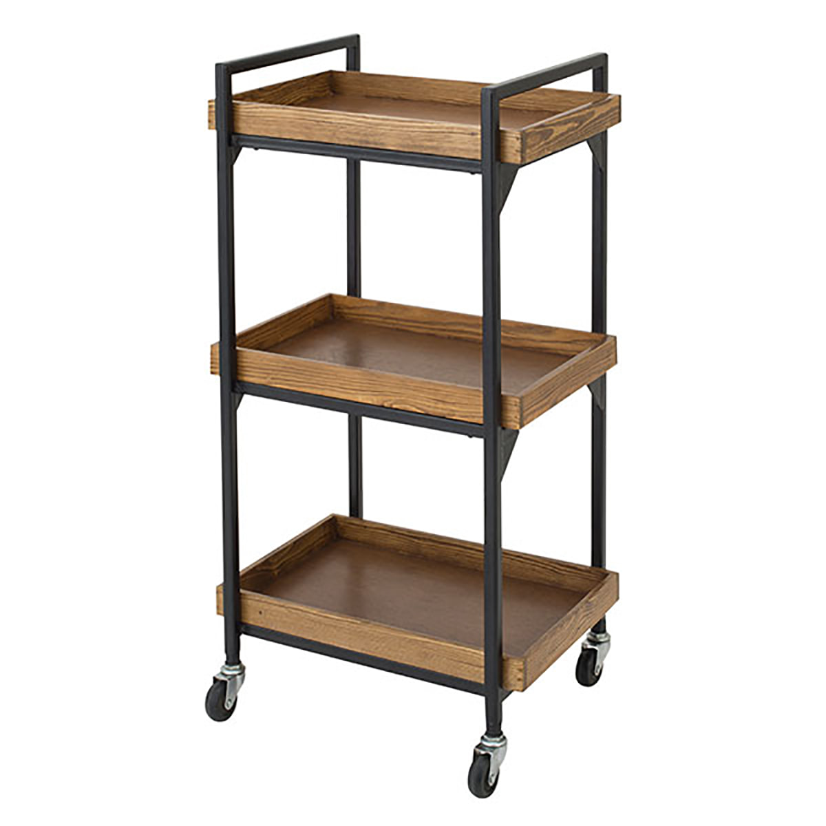 ラスティック3段ワゴン（天然木・組立済）ブラウンの通販・卸売り