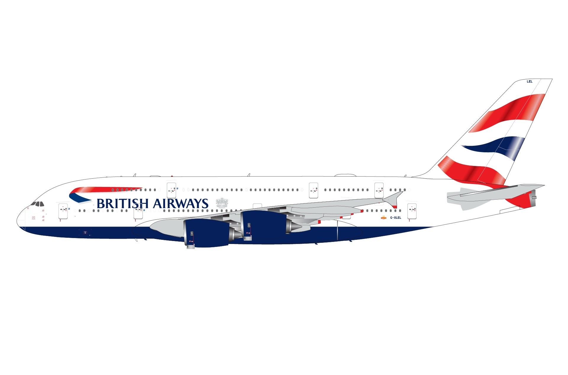 British Airways Airbus A380 G-XLEL Gemini 200 G2BAW1123 Scale 1