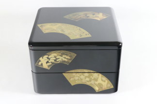 重箱 三段6寸 蒔絵 扇面松竹梅