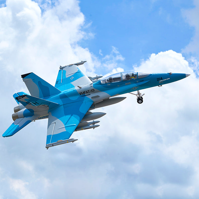 64mm F/A-18 Hornet EDF Jet | Blue Marine RC Plane PNP | FMS Hobby