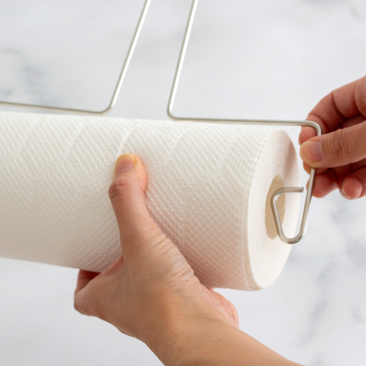 キッチンペーパーホルダー 吊り下げ 片手で切れる ステンレス ワイヤー