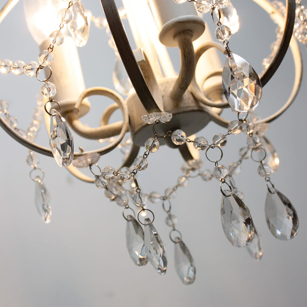 簡易取付] ホワイトアンティーク Marielle オーブ製ペンダントライト