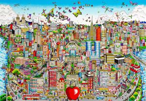 希少】チャールズファジーノ 3Dアート ニューヨーク サイン入り 広島